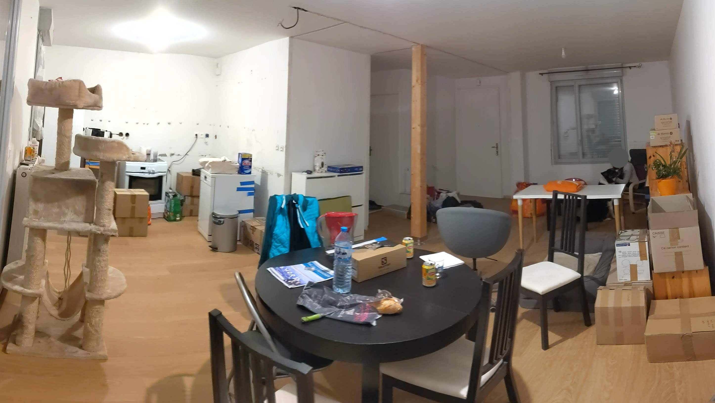 We are in! But we really need to tidy up :) Main room after moving in