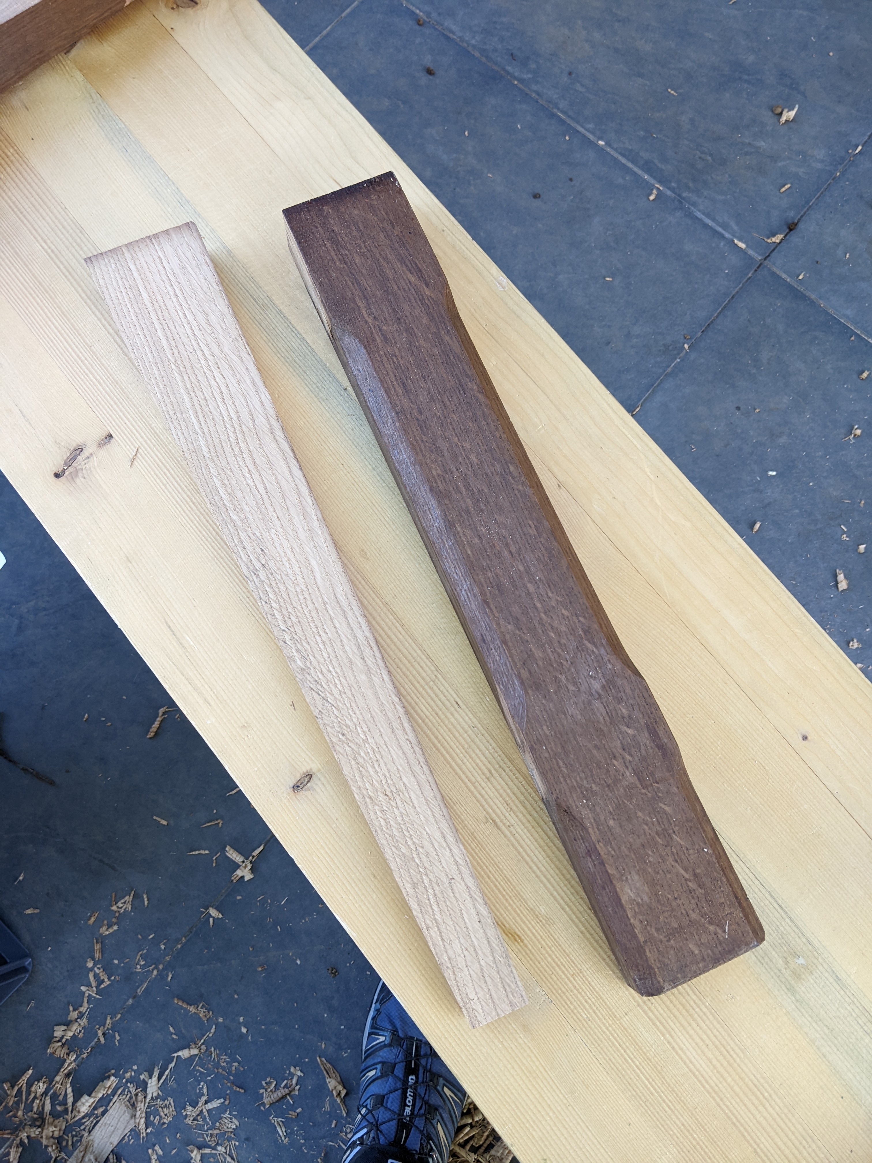 A leg before and after
